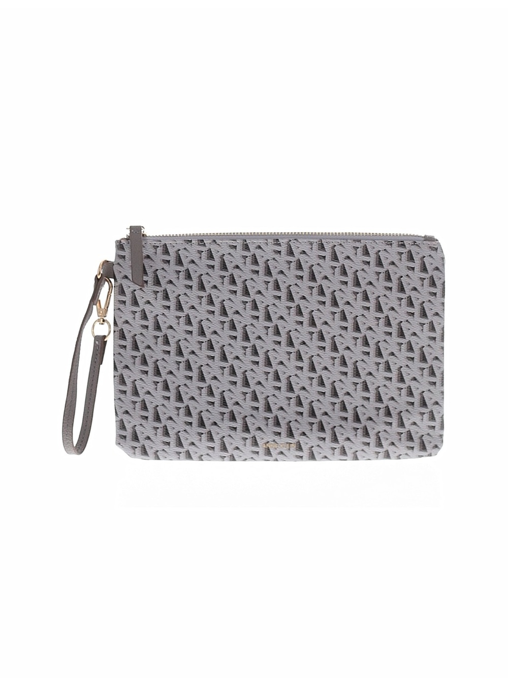 Gray Textured Wristlet Clutch